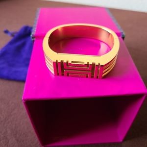 Tory Burch Fitbit Flex 2 tracker Gold Tone Metal Hinged Bracelet